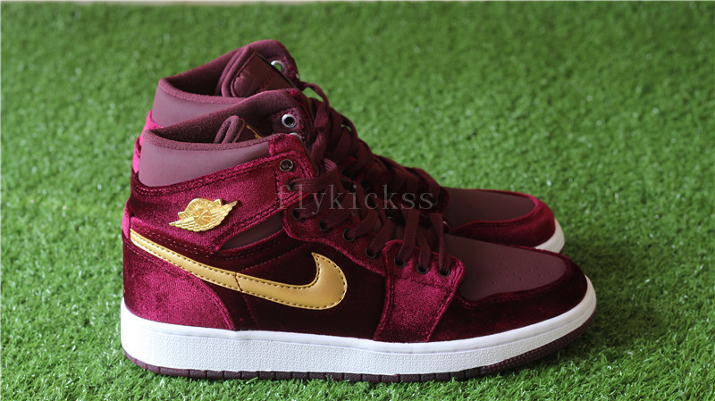 Authentic Air Jordan 1 Velvet Night Maroon